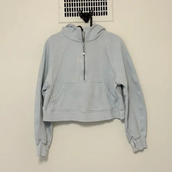 Lululemon Baby Blue Cropped Half-Zip Scuba - Picture 2 of 4